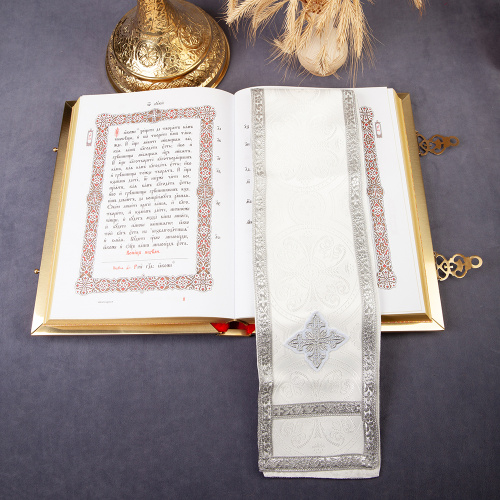 Закладка для Евангелия, шелк "Горненский", с золотом, вышитая, 160х12,5 см фото 11