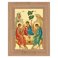 Икона Пресвятой Троицы в рамке, цвет "дуб честерфильд"