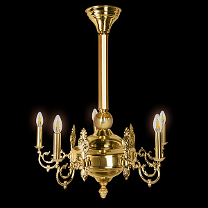 Паникадило на 5 свечей, диаметр 70 см, высота 90 см (без литой накладки "Крест")