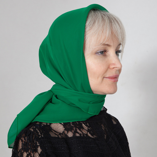 Платок, креп-шифон, цвета в ассортименте, 100х100 см фото 2