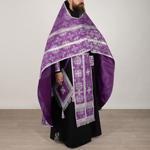 Иерейское облачение, шелк "Горненский", фиолетовое с серебром фото 9 Иерейское облачение, шелк "Горненский", фиолетовое с серебром фото 9