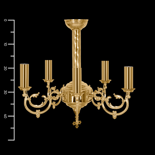Паникадило малое на 5 свечей, диаметр 50 см, высота 45 см фото 2