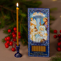 Свечи парафиновые для домашней молитвы "Рождественские" (12 шт., №80)
