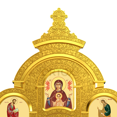 Иконостас "Владимирский" четырехъярусный позолоченный, 690х730х45 см фото 9