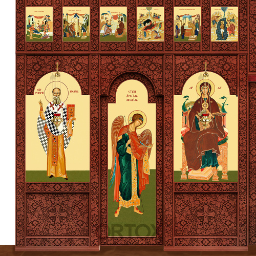Иконостас "Суздальский" четырехъярусный, цвет "кипарис", 608х637х25,4 см фото 6