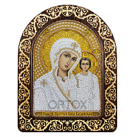Набор для вышивания бисером "Икона Божией Матери "Казанская", 13,5х17 см, с фигурной рамкой