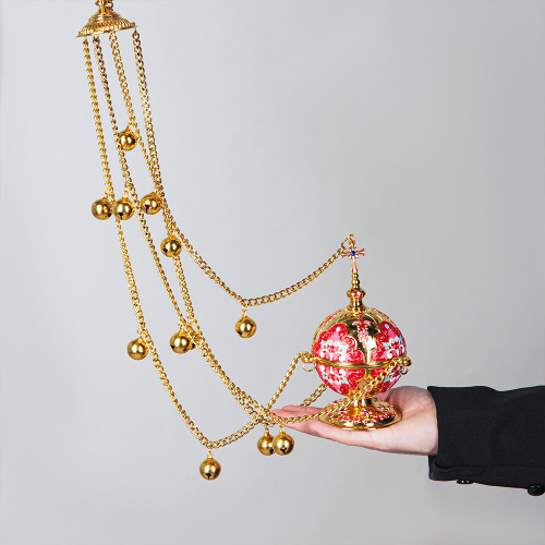 Кадило, цинковый сплав, красная эмаль, 11х17 см фото 9 Кадило, цинковый сплав, красная эмаль, 11х17 см фото 9