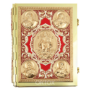 Апостол красный, полный оклад "под золото", эмаль, 23х30 см (церковно-славянский язык)
