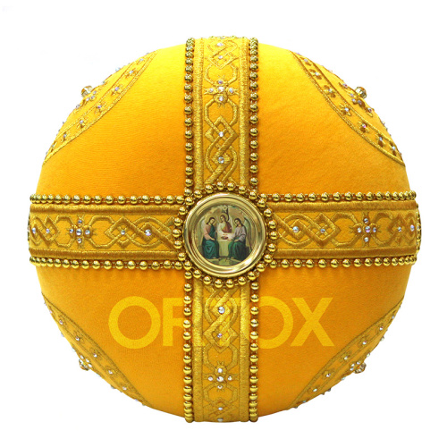 Митра бархатная желтая с вышитыми крестами, иконы литография фото 6