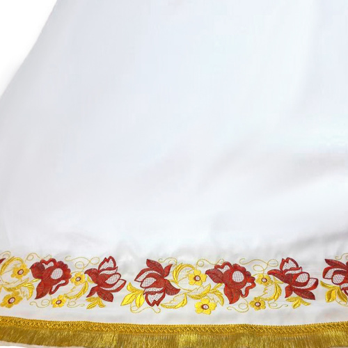 Подризник белый с рисунком "Роза", мокрый шелк, вышивка фото 2