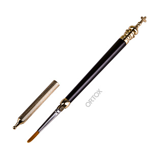 Стрючица латунная с эбонитовой ручкой, длина 22 см (защитный лак)