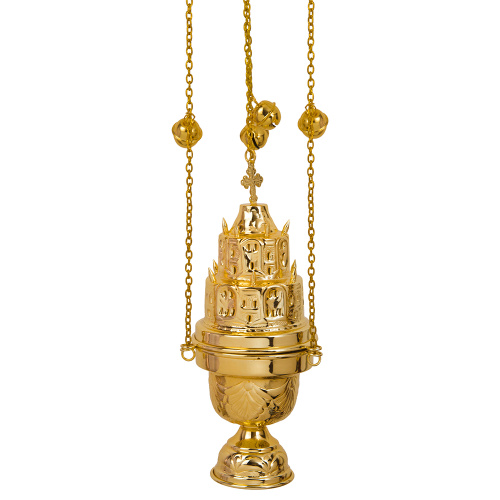 Кадило № 36, латунь, покрытие под золото, 13х27 см Кадило № 36, латунь, покрытие под золото, 13х27 см