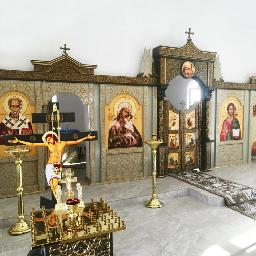 Иконостас одноярусный (Московская обл.) серый с золотом (патина), 758х356х29 см фото 4