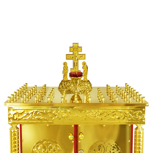 Панихидный стол на 70 свечей "Иерусалимский", колонны, чеканка, 70х50х115 см фото 7