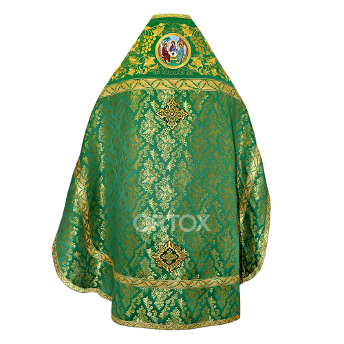Иерейское облачение зеленое с иконой Пресвятой Троицы, вышивка, парча фото 2