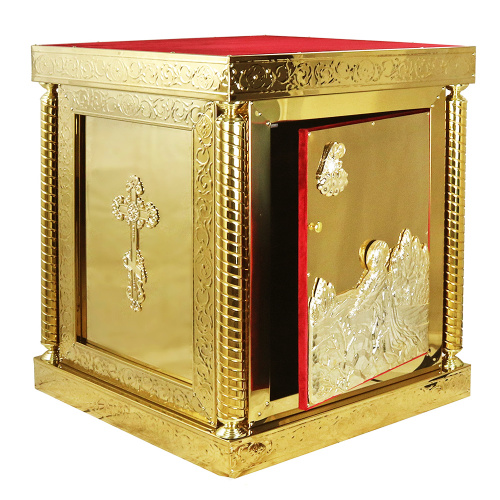 Жертвенник "Золотые своды" с иконой "Моление о чаше" чеканка, высота 100 см фото 4