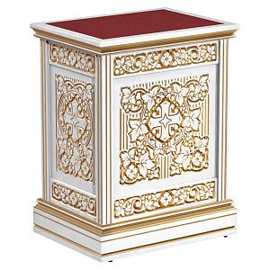 Жертвенник "Суздальский" белый с золотом (патина) (80х60х105 см, без дверки)