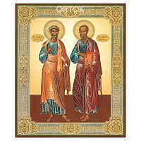 Икона апостолов Петра и Павла, 17х21 см, бумага, УФ-лак
