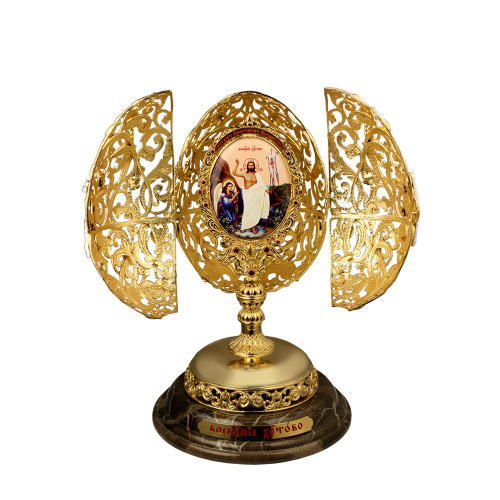 Яйцо "Пасхальное" из ювелирного сплава в позолоте фото 2
