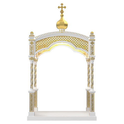 Сень над ракой "Романовская", белая с золотом (поталь), 250х180х446 см фото 2