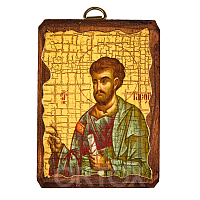 Икона апостола Иакова Зеведеева, 6,5х9 см, под старину