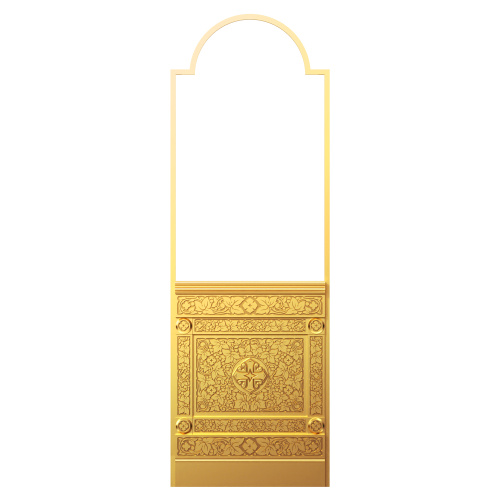 Диаконская дверь для "Романовского" иконостаса позолоченная, 220х70х10 см фото 3