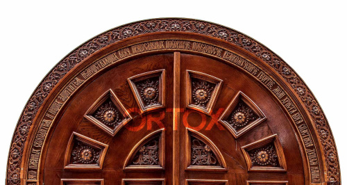 Храмовая дверь с двойным порталом, 189х241 см фото 2