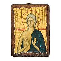 Икона преподобной Марии Египетской, под старину, 6,5х9 см