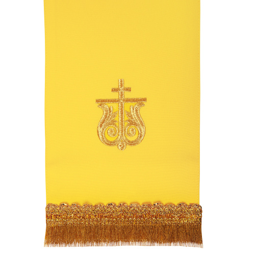 Закладка для Евангелия с иконой Спасителя желтая, 160х14,5 см фото 3