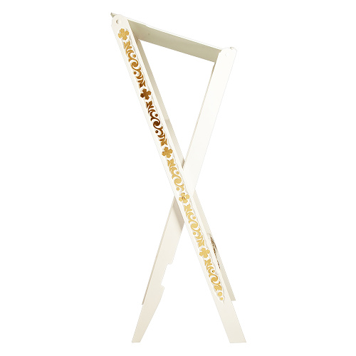 Аналой раскладной "Суздальский" белый с золотом (поталь), высота 123 см фото 3