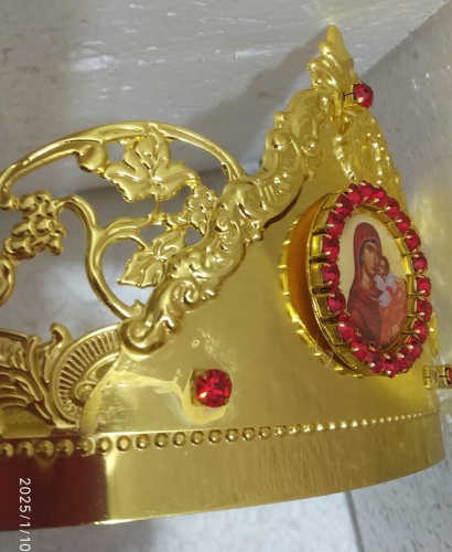 Венцы венчальные, пара, с камнями, высота 10 см, №3, У 55-0341 фото 5