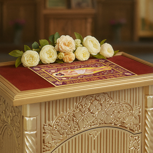 Плащаница Спасителя аналойная, УФ-печать на холсте с золочением фото 5