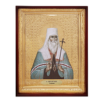 Икона большая храмовая cвятителя Иоанна Тобольского, прямая рама
