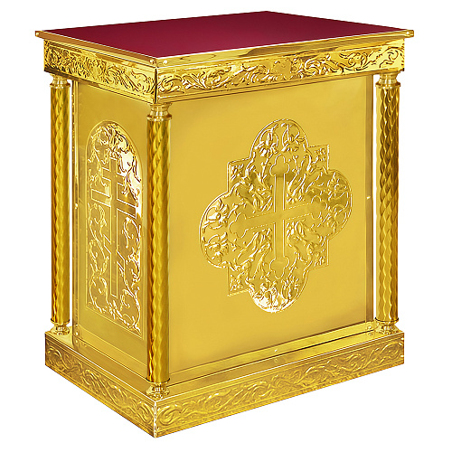 Подставка церковная "Иерусалимская" с колоннами, чеканка, 87х52х93 см