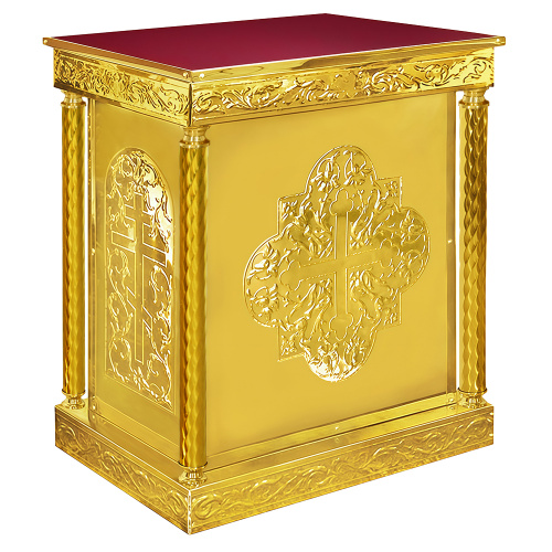 Подставка церковная "Иерусалимская" с колоннами, чеканка, 87х52х93 см