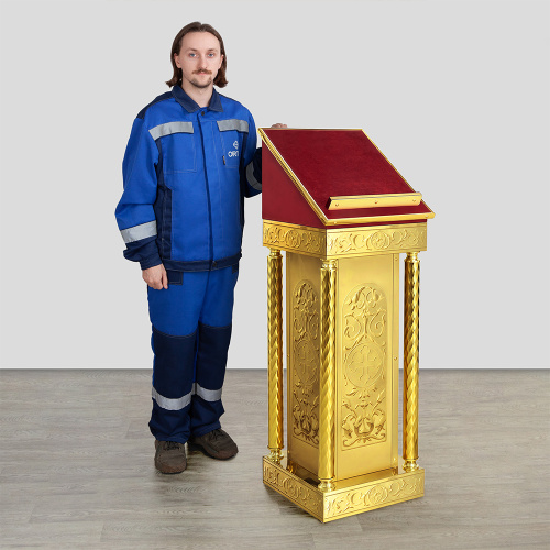 Аналой боковой "Иерусалимский", чеканка, 42х42х120 см фото 7