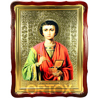 Икона большая храмовая целитель Пантелеимон Св.муч., фигурная рама