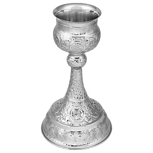 Потир № 33 на 0,5 л, латунь, нержавеющая сталь, никелирование, 18х33 см (чеканка)