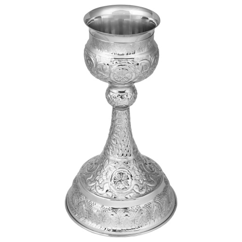 Потир № 33 на 0,5 л, латунь, нержавеющая сталь, никелирование, 18х33 см