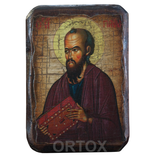 Икона апостола Павла, 6,5х9 см, под старину