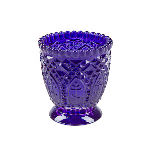 Лампада настольная стеклянная узорная, 7х8 см (фиолетовая)