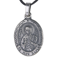 Образок мельхиоровый с ликом мученицы Дарии Римской, серебрение