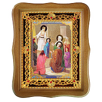 Икона "Введение во храм Пресвятой Богородицы", 22х27 см, фигурная багетная рамка, У-1241