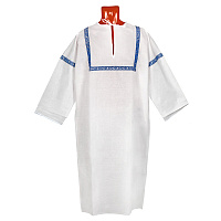 Рубашка для крещения мужская белая из плотной бязи, размер в ассортименте