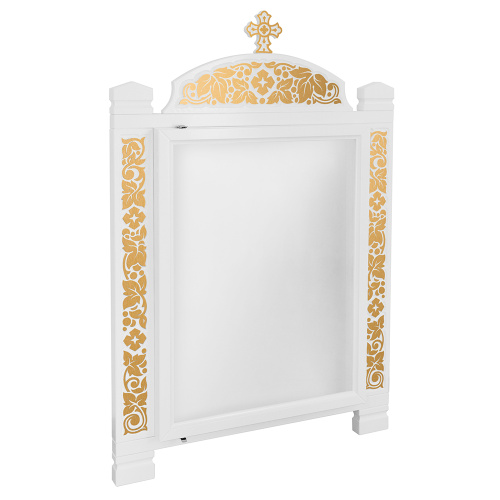 Киот настенный "Суздальский" белый с золотом (поталь), один модуль фото 3 Киот настенный "Суздальский" белый с золотом (поталь), один модуль фото 3