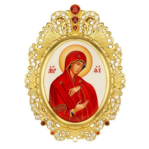 Икона на митру из ювелирного  сплава в позолоте фото 3