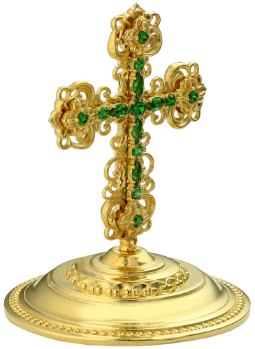 Крест на митру латунный с позолотой фото 2