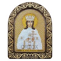 Набор для вышивания бисером "Икона великомученицы Екатерины Александрийской", 13,5х17 см, с фигурной рамкой