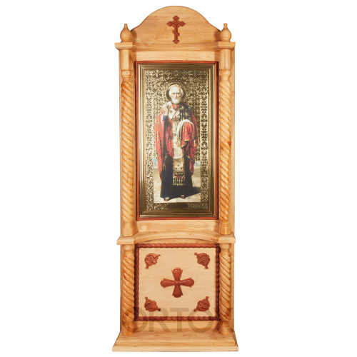Киот напольный с иконой святителя Николая Чудотворца, 90х205 см