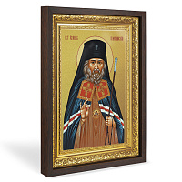 Икона Иоанна Шанхайского и Сан-Францисского, святителя, в широком багете, цвет "темный дуб", на холсте, с золочением
